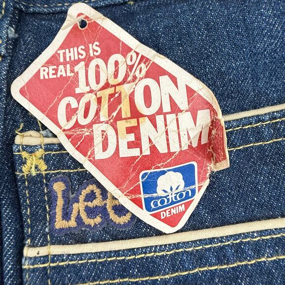 Vintage 1970s Lee Deadstock Womens Jeans Dark Wash Straight Leg High Waist 25x35 - Picture 4 of 10